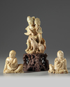 Three Chinese soapstone figures