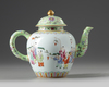 A CHINESE FAMILLE ROSE 'BOYS' TEAPOT AND COVER, 19TH-20TH CENTURY