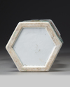 A Chinese famille verte hexagonal double gourd vase