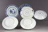 Six Chinese blue and white dishes
