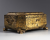 A Chinese gilt and black lacquered box and cover