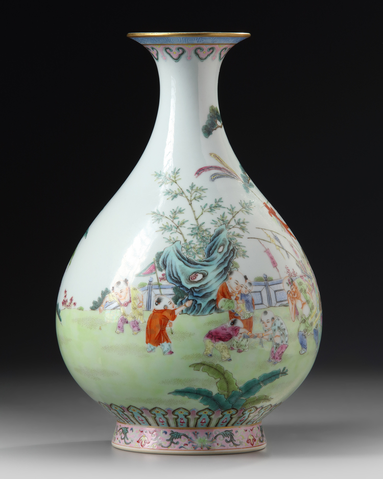 A CHINESE FAMILLE ROSE 'BOYS' VASE, QING DYNASTY (1644-1911)