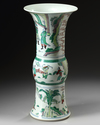 A CHINESE DOUCAI GLAZED VASE, GU, 19TH-20TH CENTURY