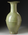 A large Chinese celadon glazed vase