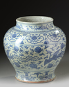 A CHINESE BLUE AND WHITE 'PHOENIX' JAR