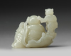 A CHINESE PALE JADE CARVING OF A MAN AND A BOY