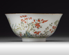A CHINESE FAMILLE ROSE 'FLOWER AND LINGZHI' BOWL, 19TH-20TH CENTURY