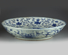 A large Chinese blue and white 'dragon' charger