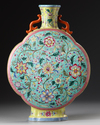 A CHINESE FAMILLE ROSE MOON FLASK, 20TH CENTURY