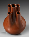 A CHINESE BROWN 'FIVE NECK' VASE, CHINA, 19TH-20TH CENTURY
