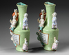 A PAIR OF CHINESE FAMILLE ROSE BOYS WALL VASES,19TH-20TH CENTURY