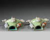 A PAIR OF CHINESE FAMILLE ROSE BOYS WALL VASES,19TH-20TH CENTURY