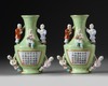 A PAIR OF CHINESE FAMILLE ROSE BOYS WALL VASES,19TH-20TH CENTURY