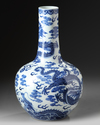 A  CHINESE BLUE AND WHITE BOTTLE VASE, 19TH-20TH CENTURY
