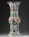 A CHINESE WUCAI 'DRAGON AND PHOENIX' GU VASE, QING DYNASTY (1644-1911)