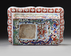A CHINESE WUCAI PORCELAIN INKSTONE HOLDER, 19TH-20TH CENTURY