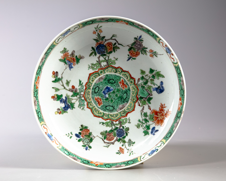 A Chinese famille verte dish