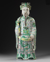 A CHINESE FAMILLE VERTE FIGURE OF LUXING