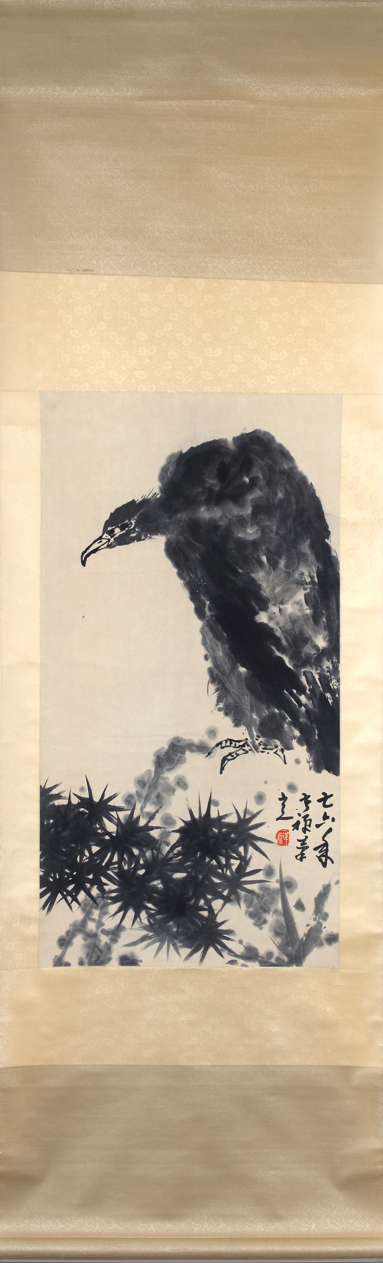 A CHINESE 'BIRD OF PREY' HANGING SCROLL - LI KUCHAN