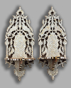 A  PAIR OF OTTOMAN WOODEN MOTHER-OF-PEARL INLAID TURAN HOLDERS