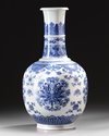 A CHINESE BLUE AND WHITE 'LOTUS' BOTTLE VASE