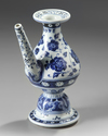 A CHINESE BLUE AND WHITE XUANDE-STYLE EWER, QING DYNASTY (1644-1911)