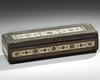 AN OTTOMAN WOODEN BONE- WITH- SILVER AND COPPER INLAID BOX
