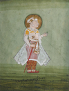 AN INDIAN PORTRAIT OF A STANDING PRINCE