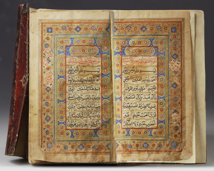 A KASHMIR LEATHER-BOUND QURAN