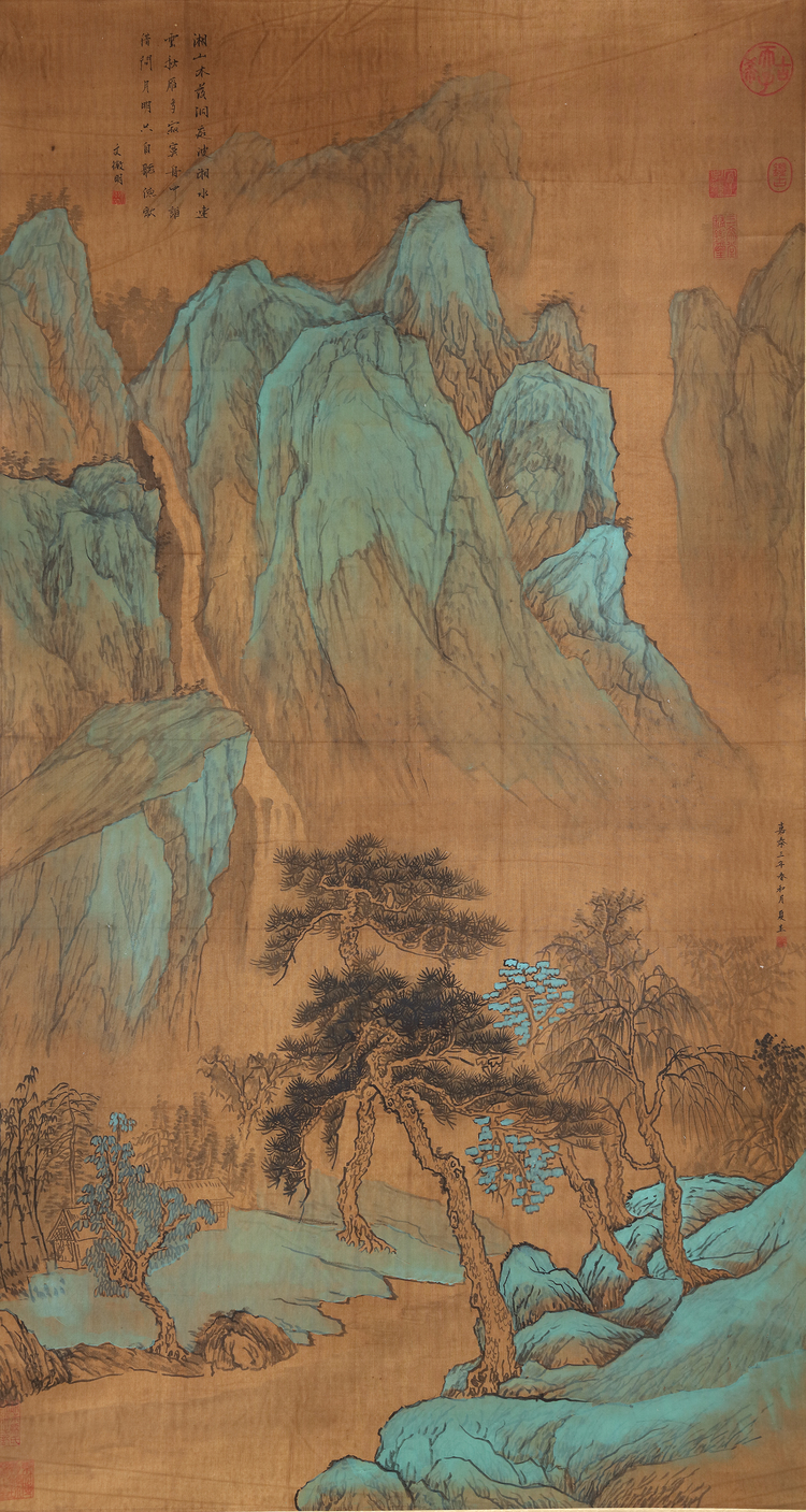 A handscroll with mountain landscape (after Wen Zheng Ming, 1470-1559)