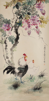 A  CHINESE 'COCKERELS AND FLOWERS' HANDSCROLL