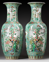 A PAIR OF LARGE CHINESE FAMILLE VERTE VASE