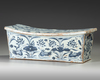 A CHINESE RECTANGULAR BLUE AND WHITE PILLOW, QING DYNASTY (1644-1911)