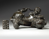 A CHINESE BRONZE FU DOG CENSER, MING DYNASTY(1368-1644) OR LATER