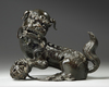 A CHINESE BRONZE FU DOG CENSER, MING DYNASTY(1368-1644) OR LATER