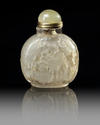 A LARGE CHINESE ROCK CRYSTAL 'LONGEVITY' SNUFF BOTTLE, 19TH CENTURY