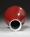A RASPBERRY-RED GLAZED LANGYAO VASE, QING DYNASTY (1644-1911)