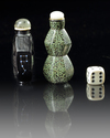 TWO CHINESE INLAID-LACQUER SNUFF BOTTLES, 20TH CENTURY