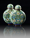 A CHINESE CLOISONNÉ ENAMEL CONJOINED SNUFF BOTTLE, 19TH-20TH CENTURY