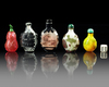 FIVE CHINESE GLASS SNUFF BOTTLES, 19TH-20TH CENTURY
