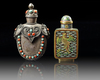 A CHINESE CLOISONNÉ AND A FILLIGREE SNUFF BOTTLE