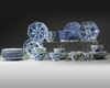 A GROUP OF THIRTY-TWO CHINESE BLUE AND WHITE WARES