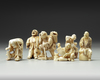 A GROUP OF SIX JAPANESE IVORY NETSUKES