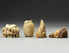 A GROUP OF FOUR JAPANESE IVORY NETSUKES, 19TH CENTURY