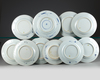 A GROUP OF ELEVEN CHINESE BLUE AND WHITE DISHES