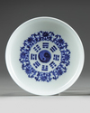 A CHINESE BLUE AND WHITE DISH