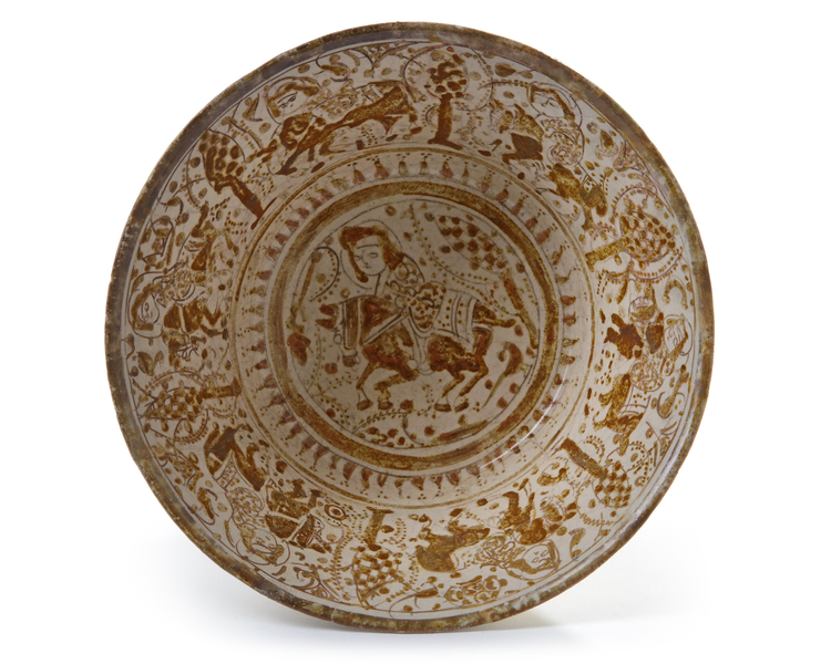 A CONICAL SHAPED KASHAN LUSTREWARE BOWL, PERSIA, 12TH-13TH CENTURY