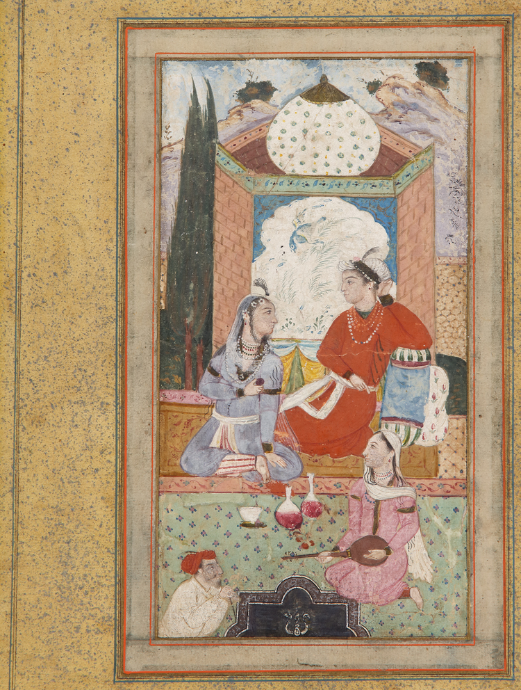 A PERSIAN MINIATURE BY MO’EN MOSAVVER SCHOOL, DATED MUHARRAM 1075 AH/1664 AD