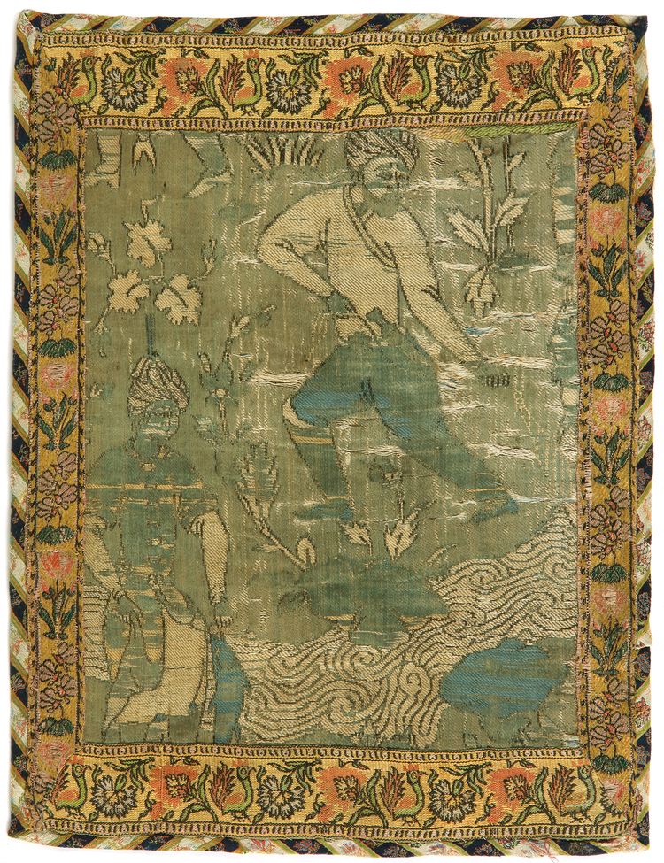 A SAFAVID FIGURAL VELVET PANEL, PERSIA, 16TH CENTURY
