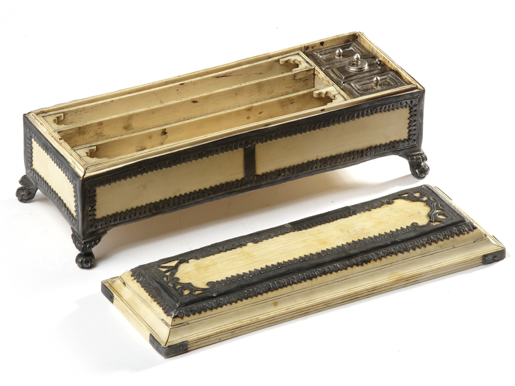 A MUGHAL IVORY SCRIBE’S PEN-BOX, INDIA, 17TH CENTURY